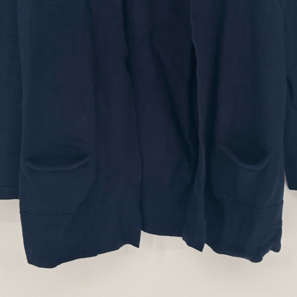 J.Jill Navy Blue Open Front Knit Sweater Cardigan Sz S Cottagecore Minimalist - Picture 5 of 6
